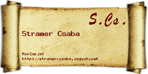 Stramer Csaba névjegykártya