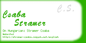 csaba stramer business card